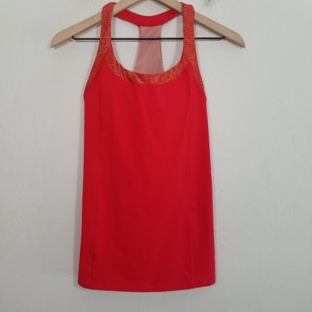 Sexy by Victoria's Secret Tank Top with Built in Bra Red/Gold Stretch Size XS